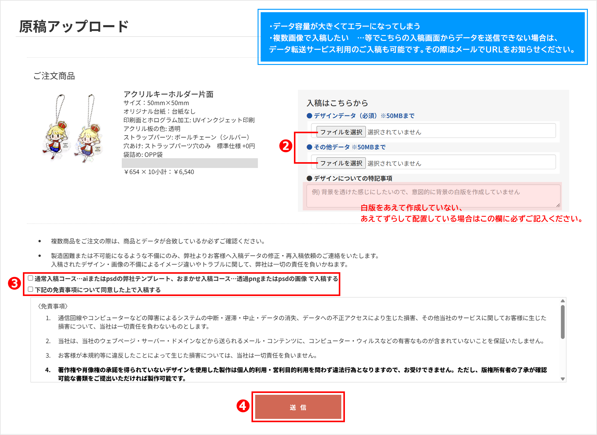 入稿ページの説明