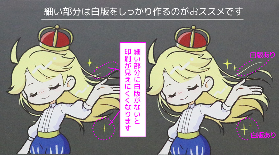 白版を細らせすぎないように注意